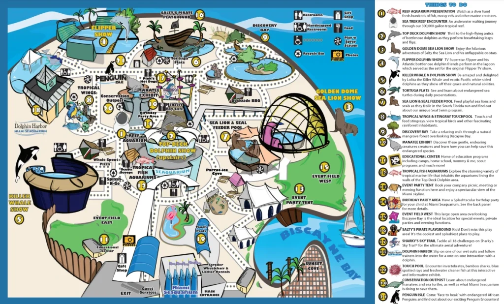 Miami Seaquarium Map 2021