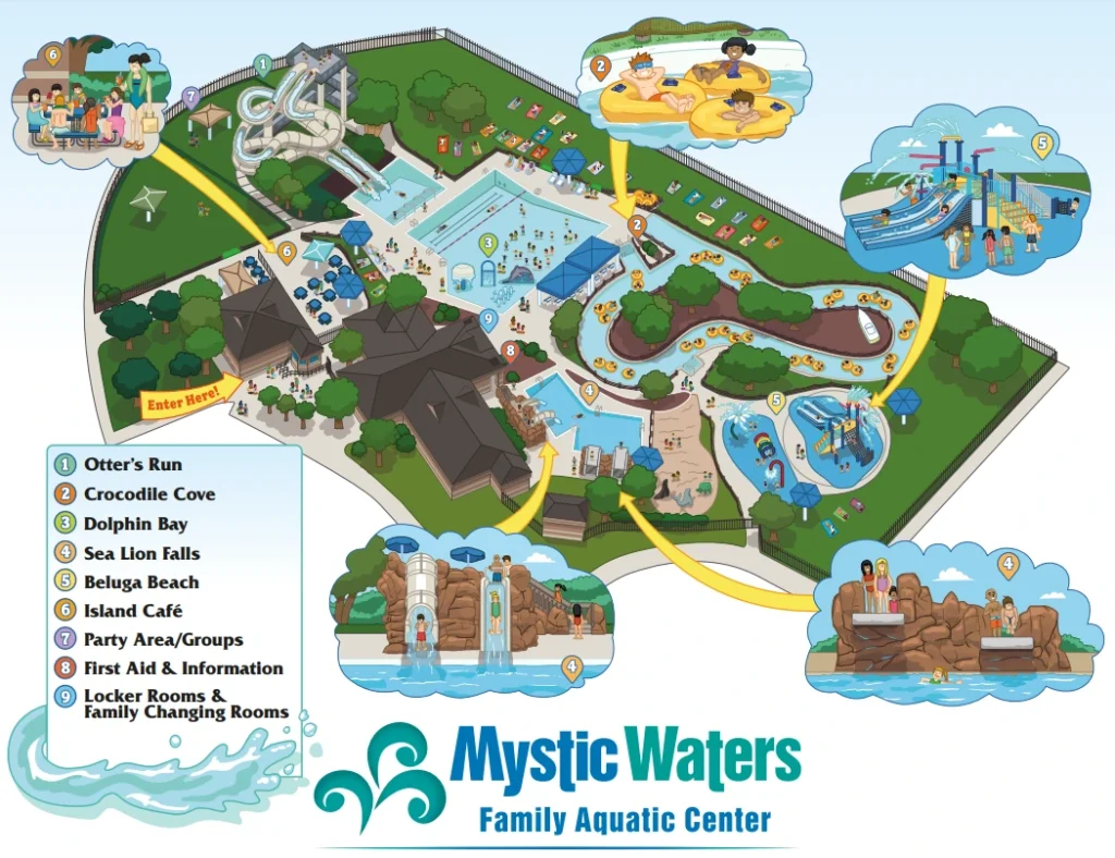Mystic Waters Family Aquatic Center Map 2018