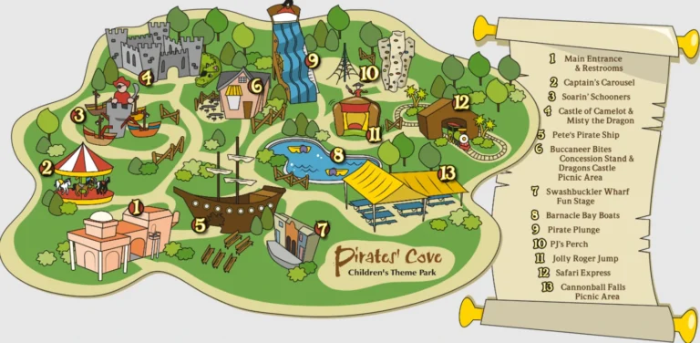 Pirates Cove Childrens Theme Park Map 2023