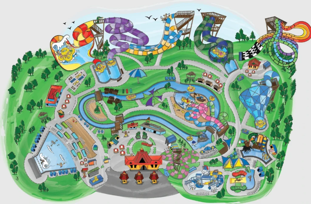 Raging Waves Waterpark Map 2021