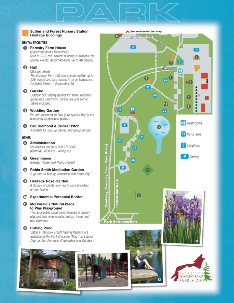 Saskatoon Forestry Farm Park & Zoo Map 2023