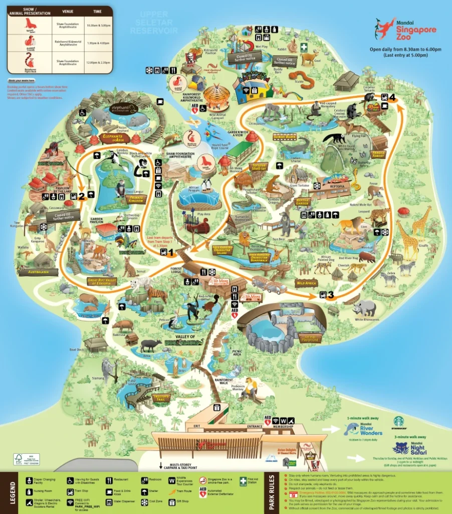 Singapore Zoo Map 2022