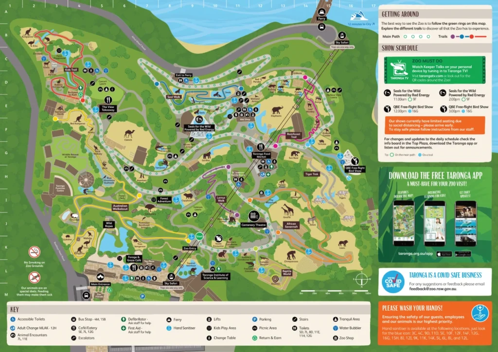 Taronga Zoo Sydney Map 2021
