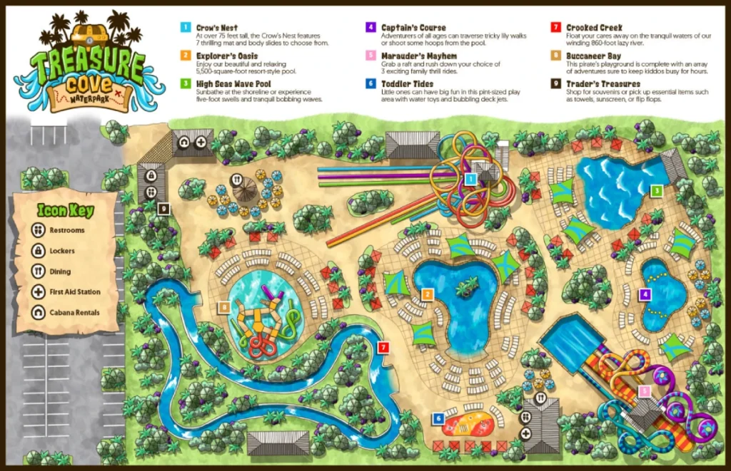 Treasure Cove Water Park Map 2023