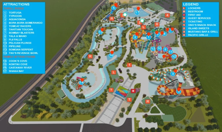 Wild Rivers Water Park Map 2023
