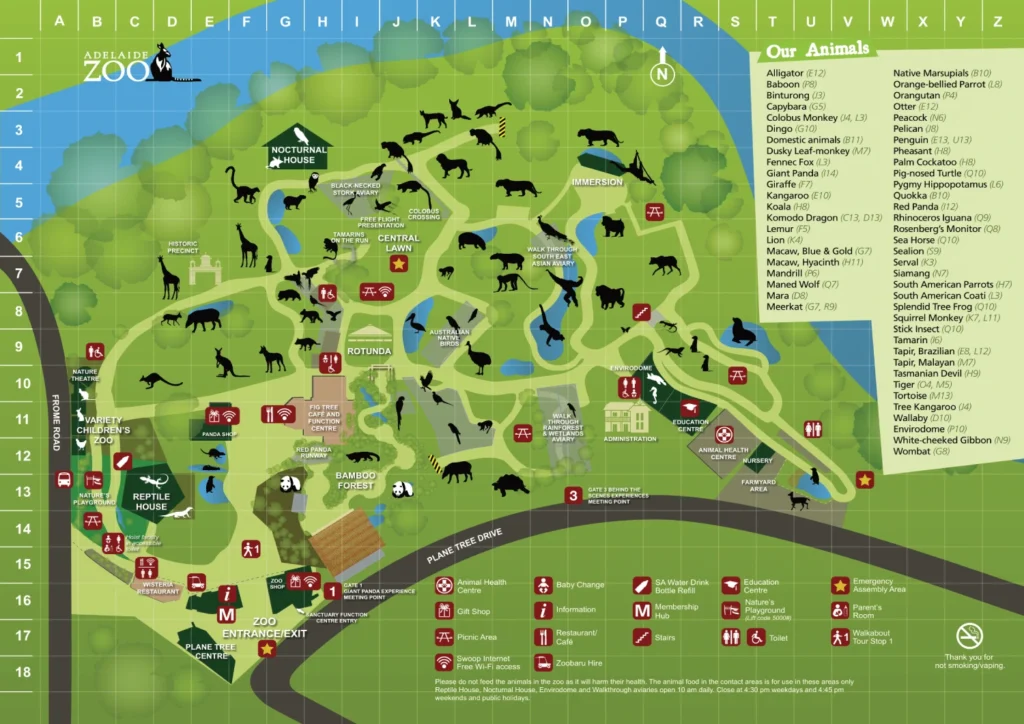 Adelaide Zoo Map 2022