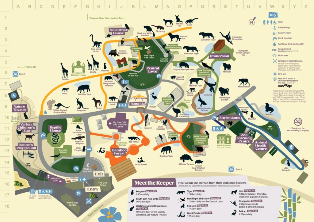 Adelaide Zoo Map 2024