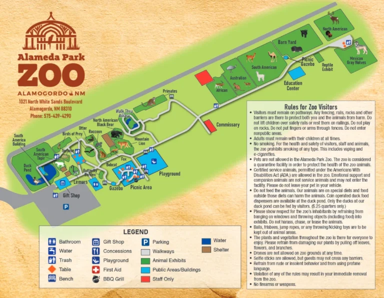 Alameda Park zoo map 2024