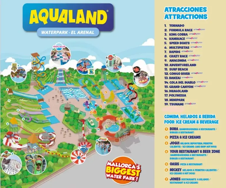 Aqualand El Arenal Map 2024