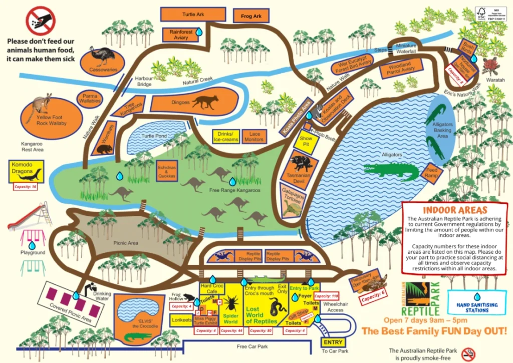 Australian Reptile Park Map 2022