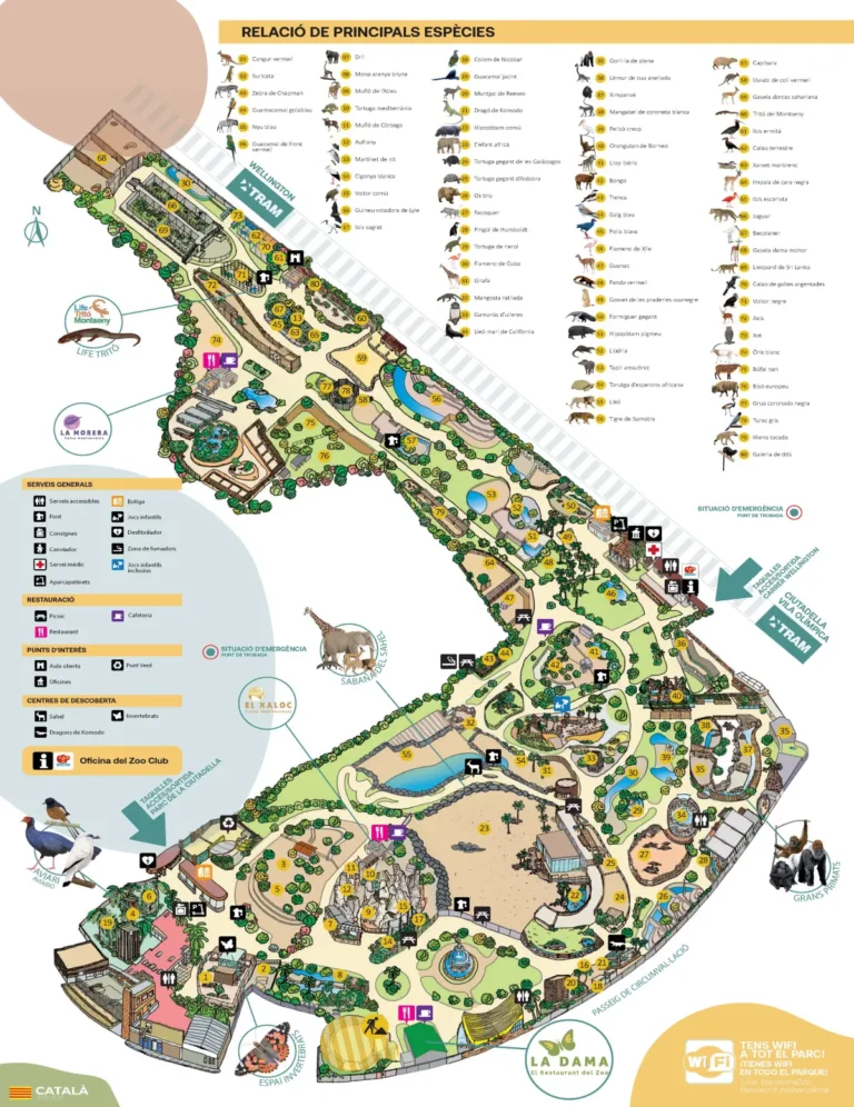 Barcelona Zoo Map 2024