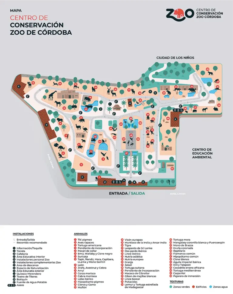 Córdoba Zoo Conservation Center Map 2023