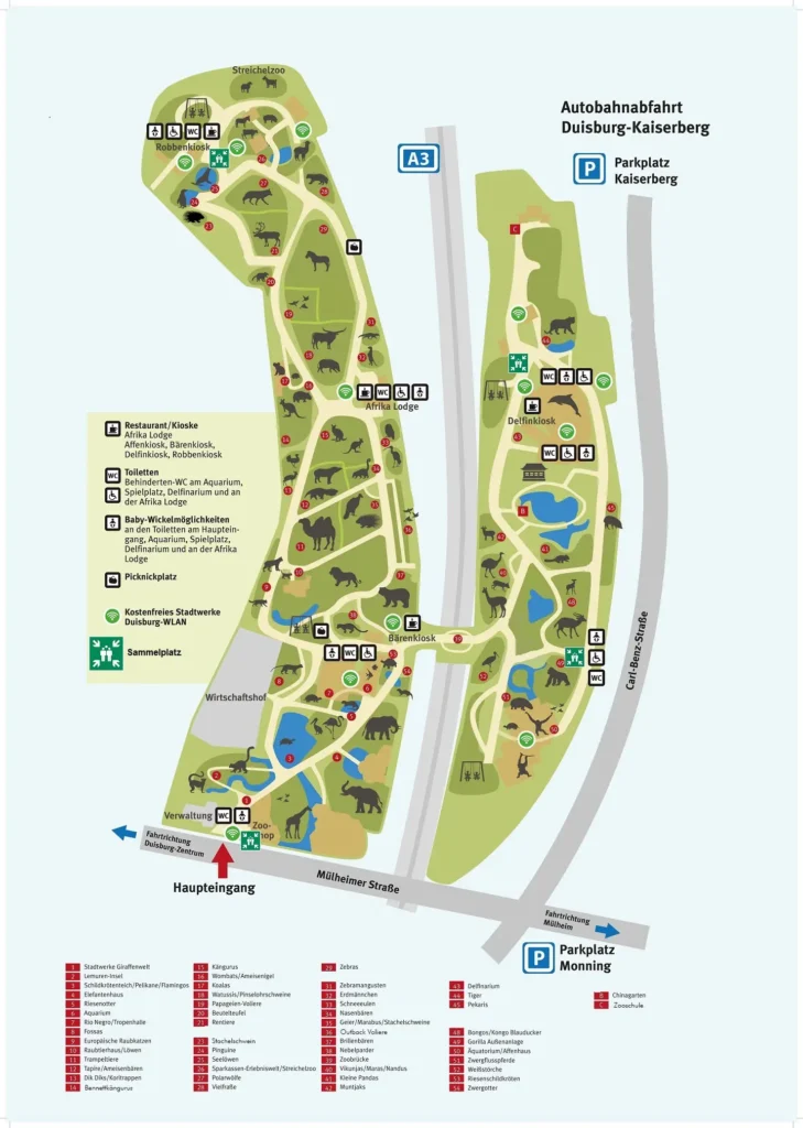 Duisburg Zoo Map 2023
