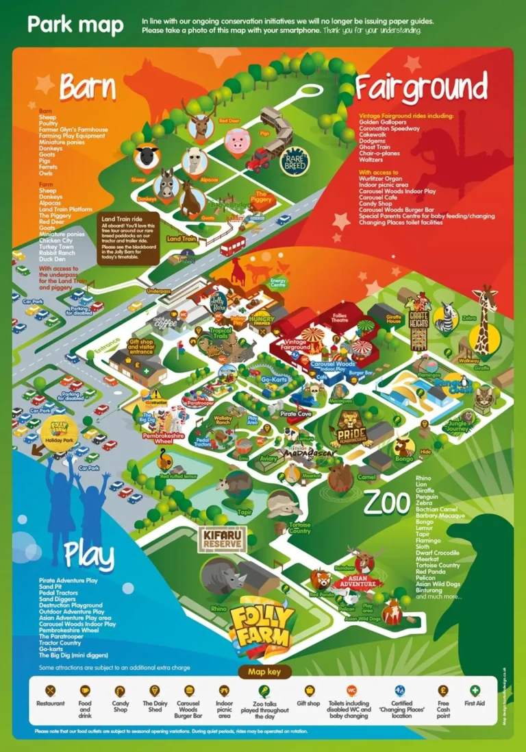 Folly Farm Adventure Park and Zoo Map 2023
