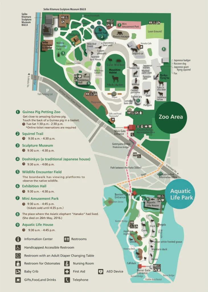 Inokashira Park Zoo Map 2024