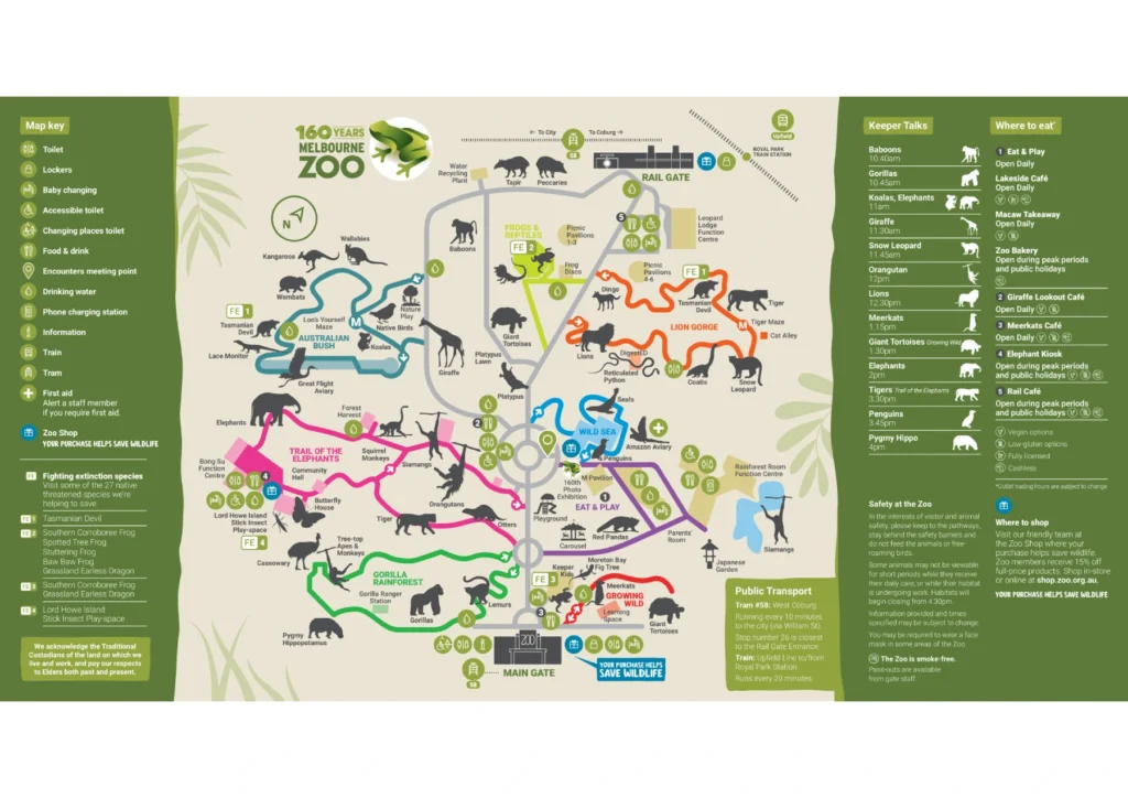 Melbourne Zoo Map 2023