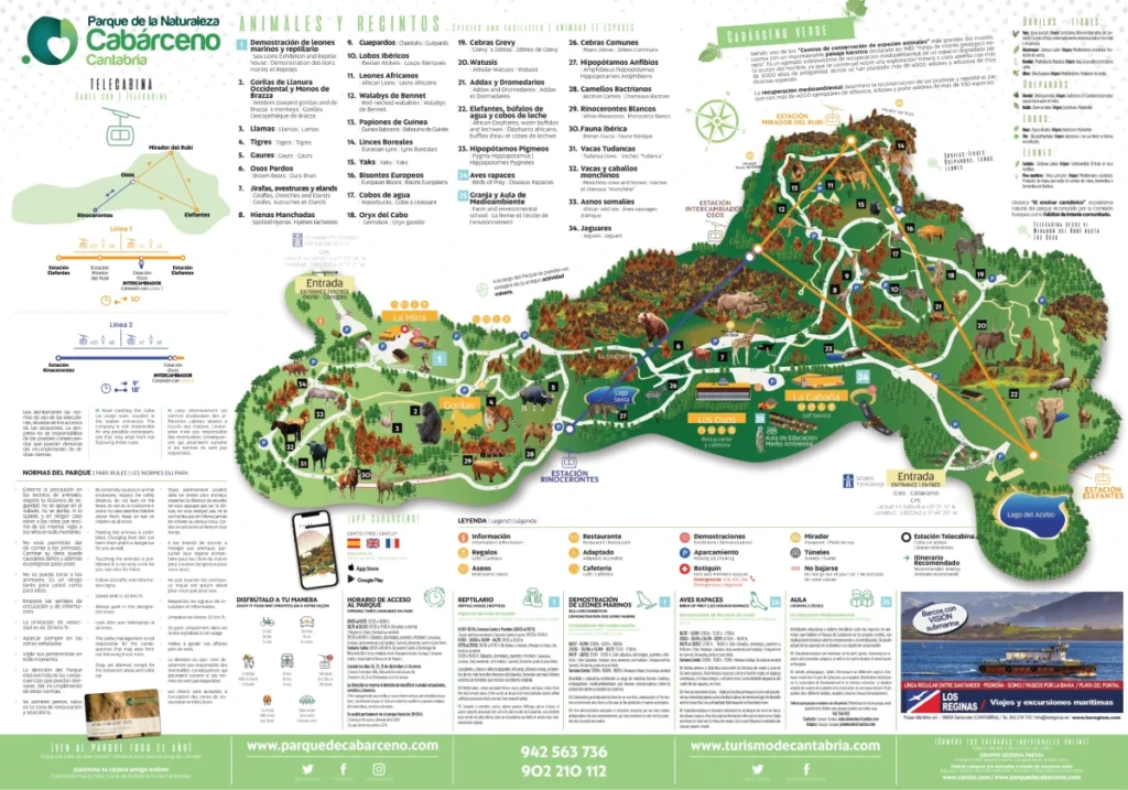 Parque de la Naturaleza de Cabárceno Map 2022