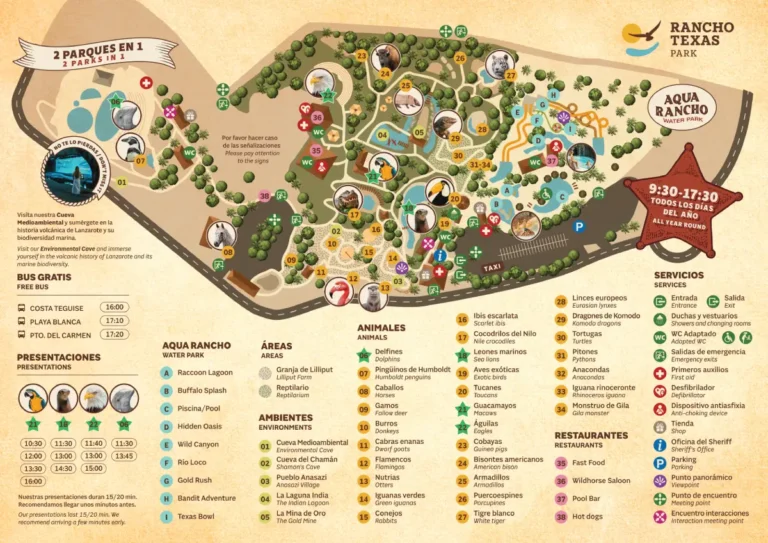 Rancho Texas Lanzarote park Map 2024