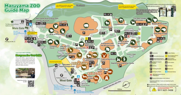 Sapporo City Maruyama Zoo Map 2024