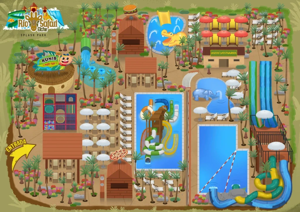 Splash Park Río Safari Map 2024