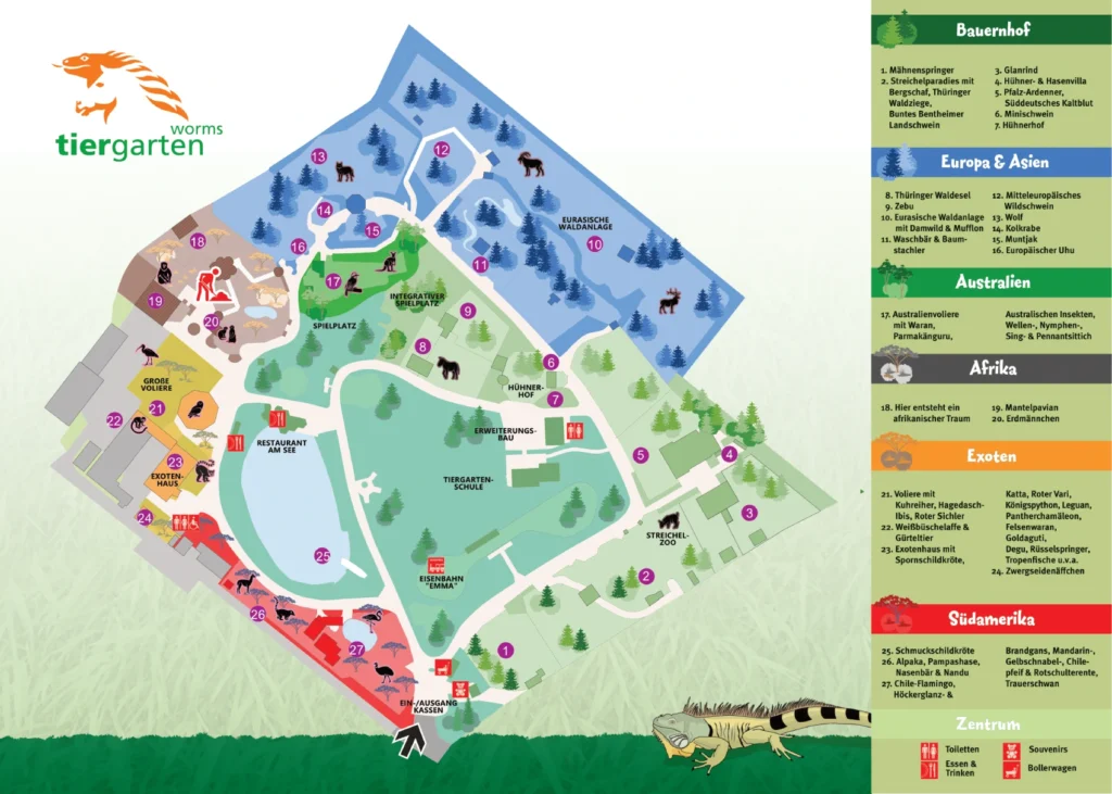 Tiergarten Worms Map 2020