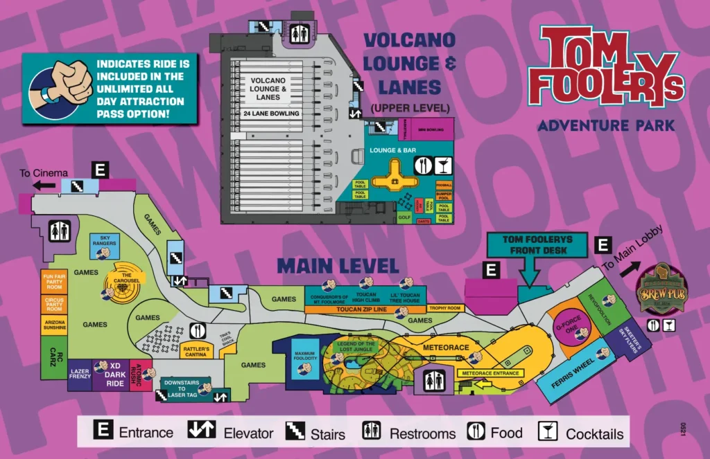 Tom foolerys adventure park Map 2024