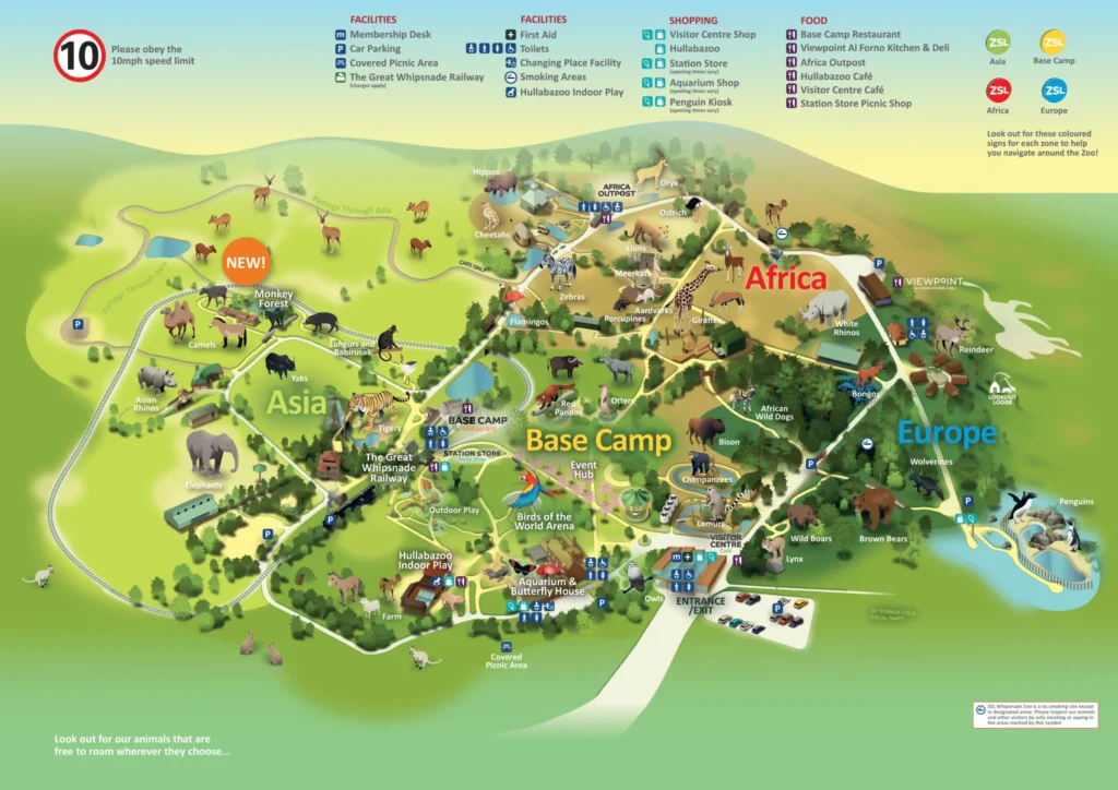 Whipsnade Zoo Map 2024