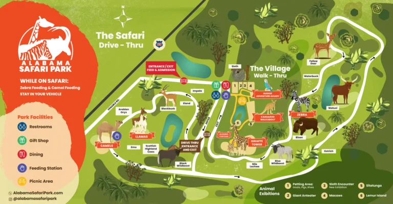 Alabama Safari Park Map 2023