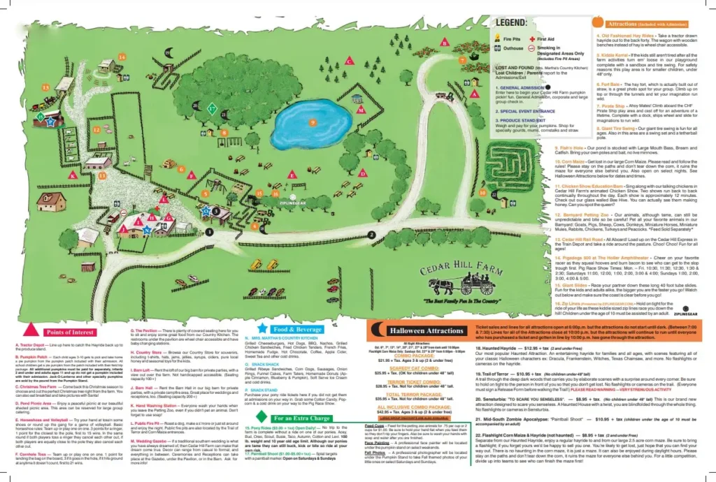 Cedar Hill Farm Map 2020