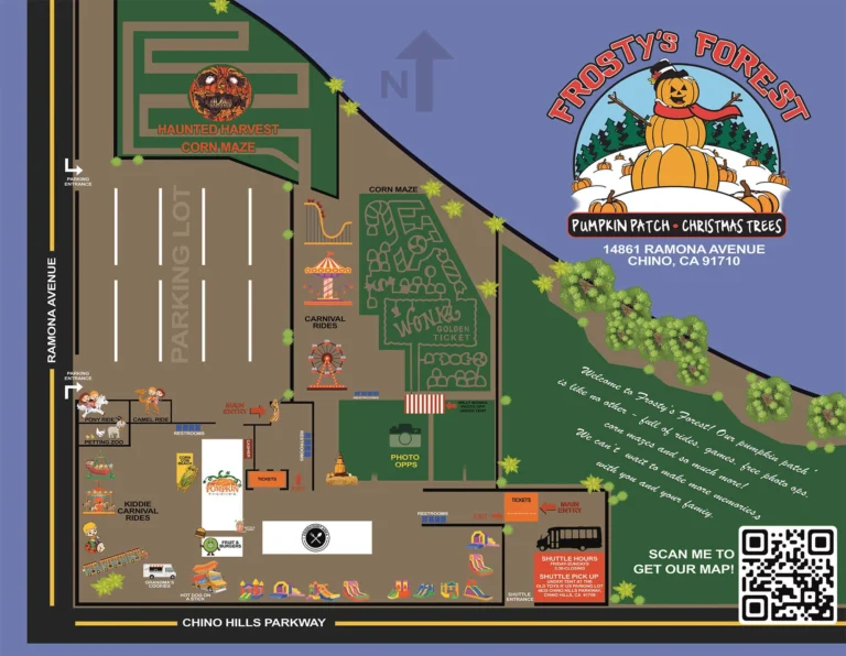 Frosty's Forest Christmas Trees & Pumpkin Patch Map 2023