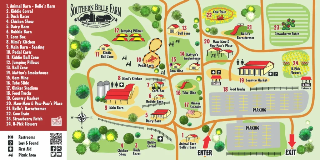 Southern Belle Farm Map 2024