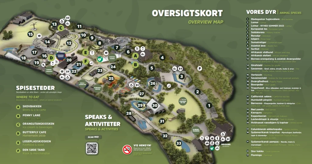 Aalborg Zoo Map 2023