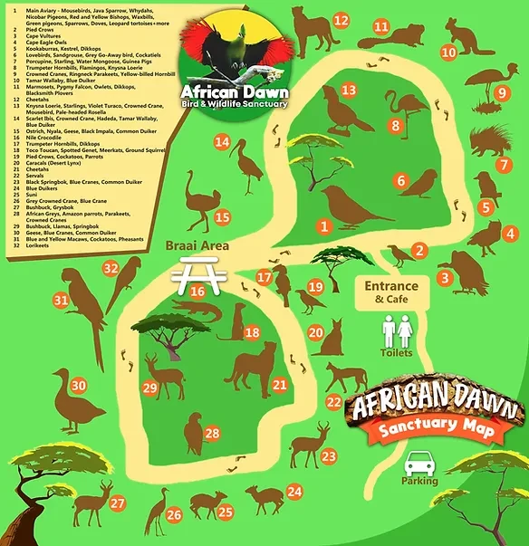 African Dawn Wildlife Sanctuary Map 2021