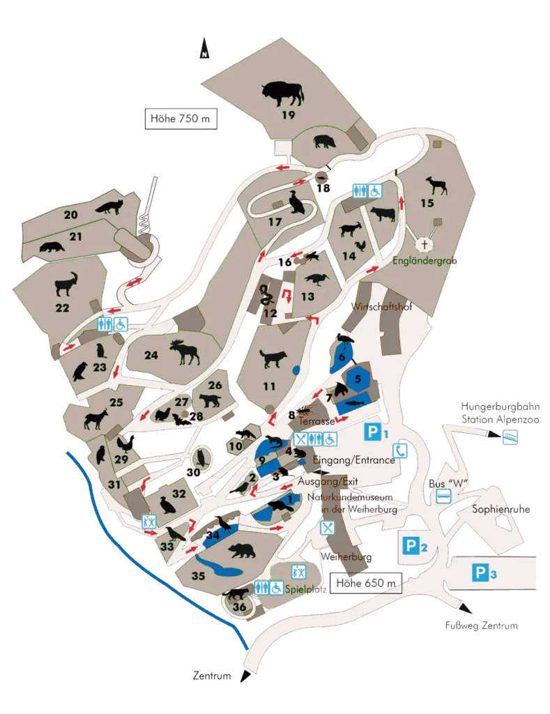 Alpenzoo Innsbruck Tirol Map 2022