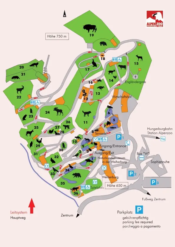 Alpenzoo Innsbruck Tirol Map 2024