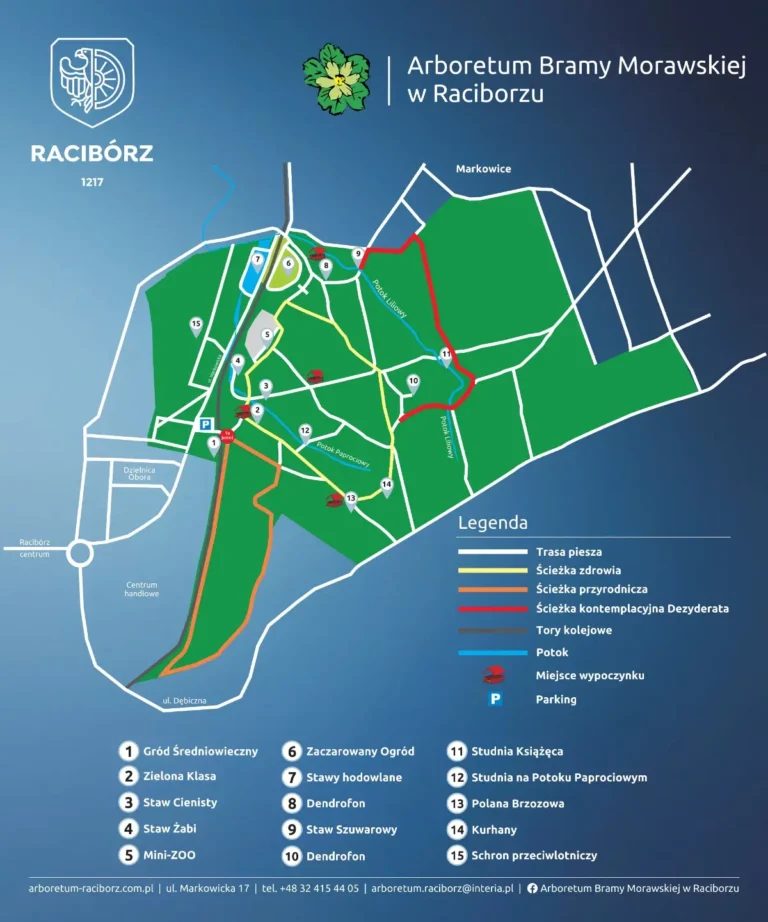 Arboretum Bramy Morawskiej - Mini Zoo Map 2023