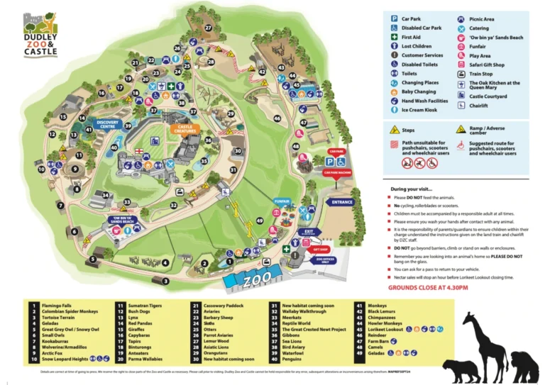 Dudley Zoo and Castle Map 2024