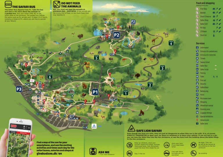 Givskud Zoo Zootopia Map 2020