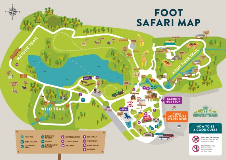 Knowsley Safari Foot Safari Map 2024-1