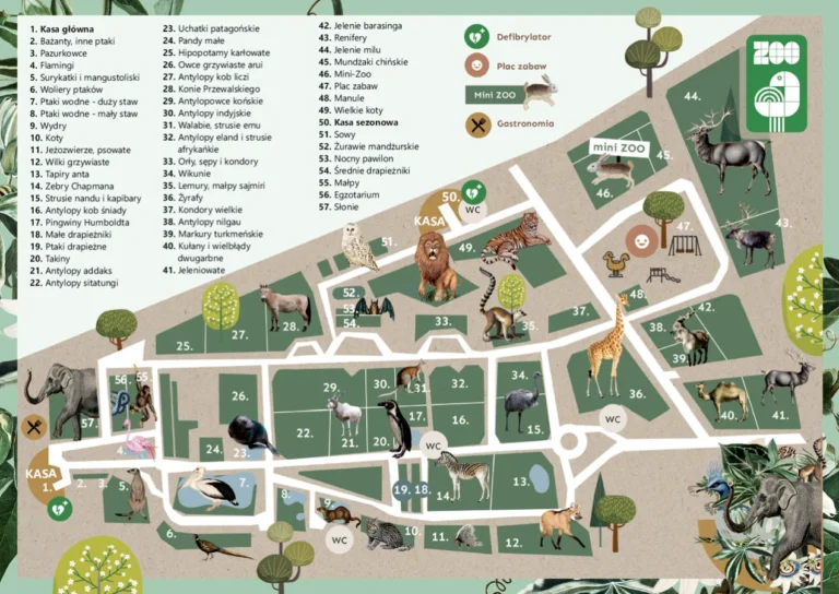 Kraków Zoo Map 2023