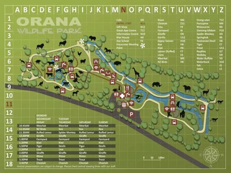 Orana Wildlife Park Map 2023