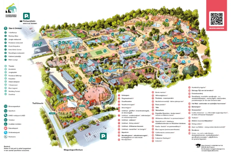 Ouwehands Zoo Map 2024
