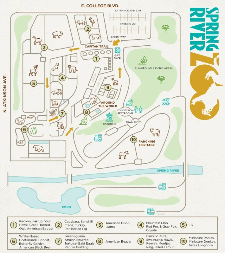Spring River Zoo Map 2023
