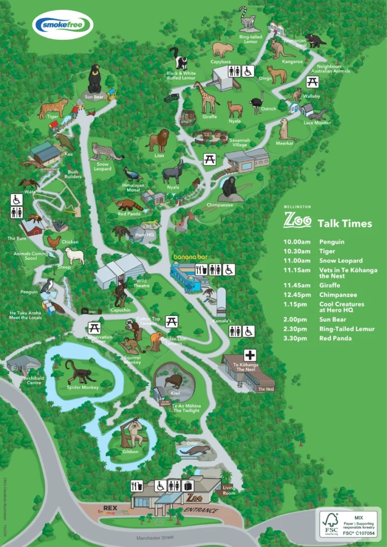 Wellington Zoo Map 2024