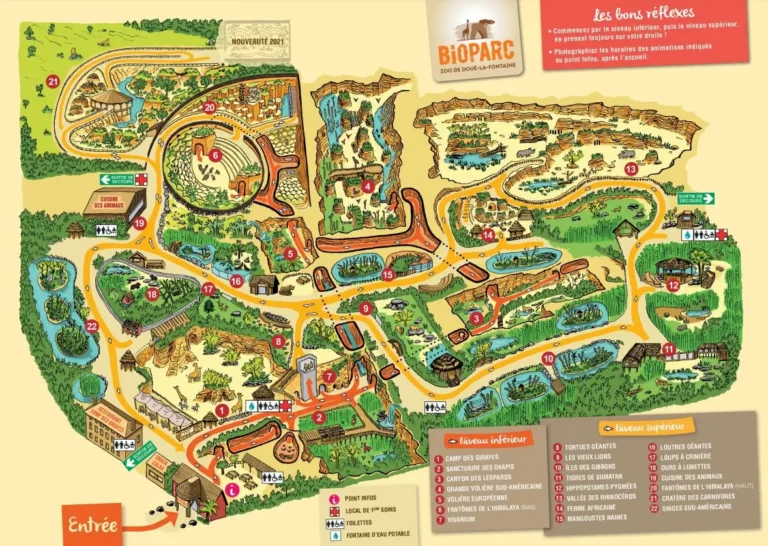 Bioparc de Doué-la-Fontaine Map 2022