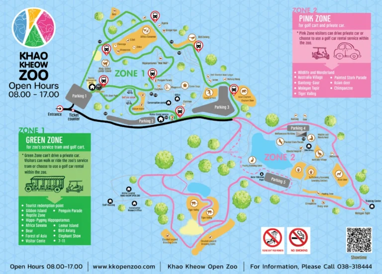 Khao Kheow Open Zoo Map 2024