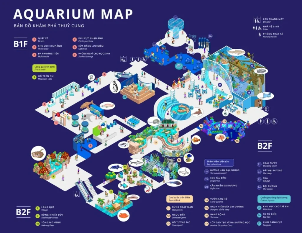 Lotte World Aquarium Hà Nội Map 2023