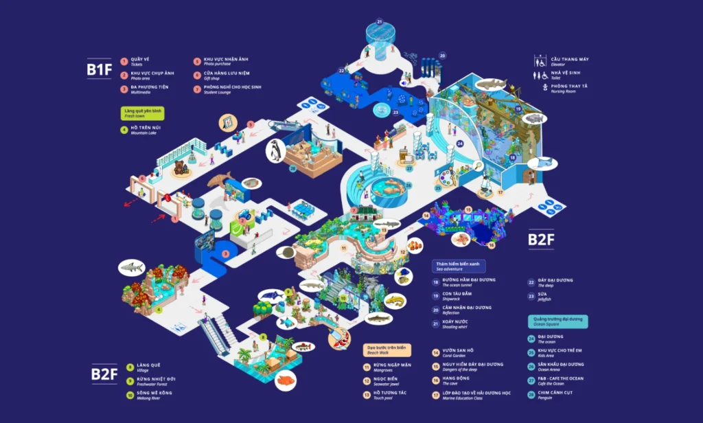 Lotte World Aquarium Hà Nội Map 2024
