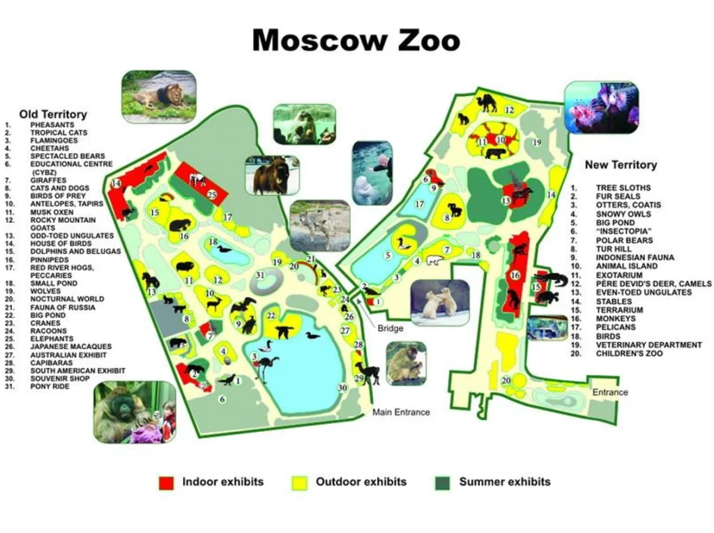 Moscow Zoo Map 2023
