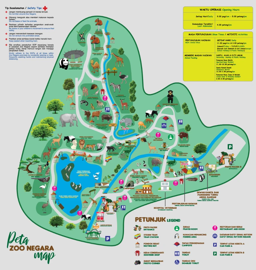 National Zoo of Malaysia Map 2023